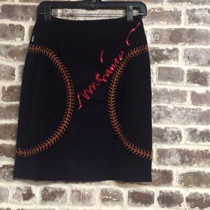 Moschino corduroy deep purple skirt baseball